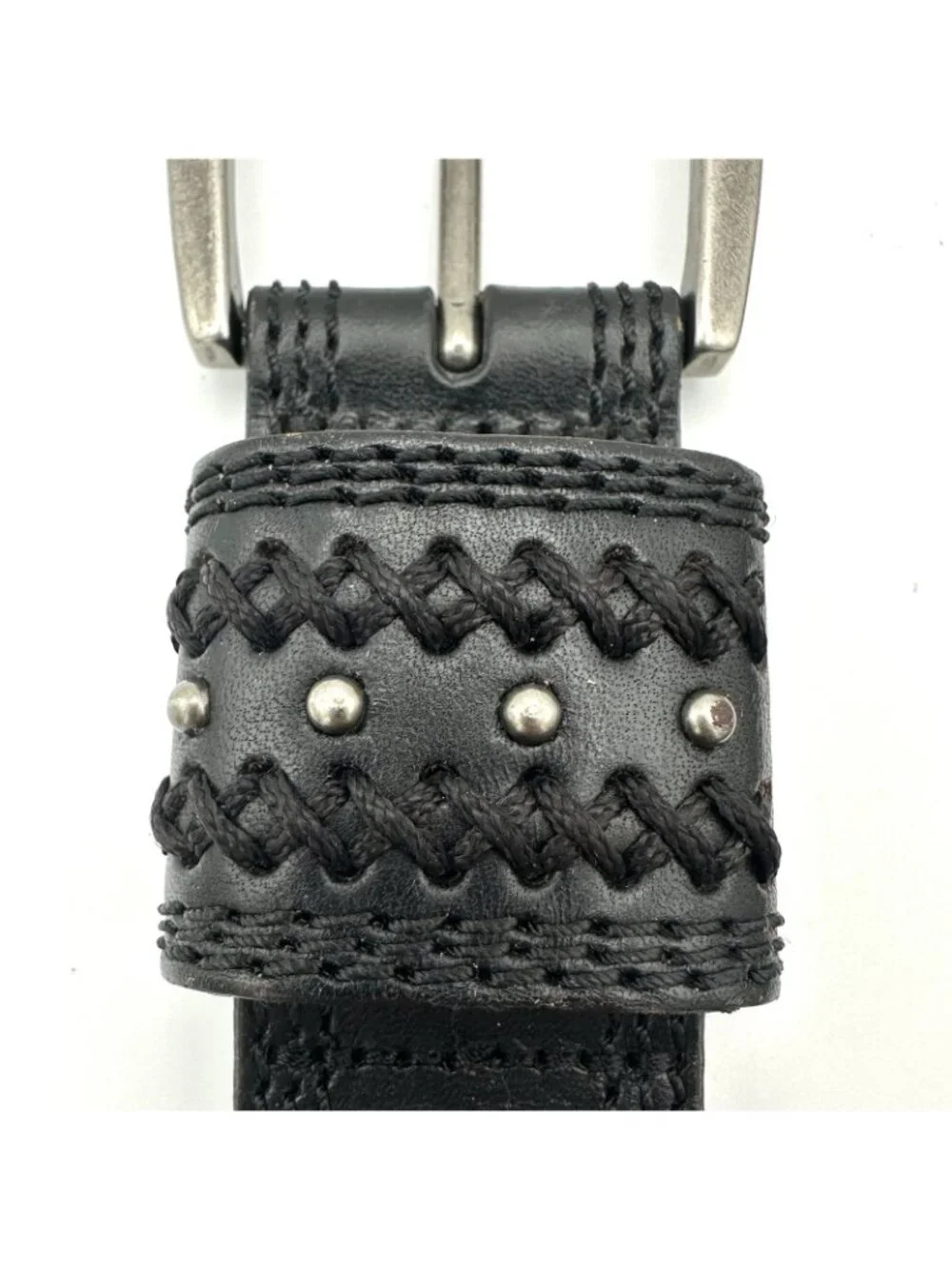 Dockers Men’s Belt Black  Leather 33” x 1.5” Biker Bohemian Rocker Casual